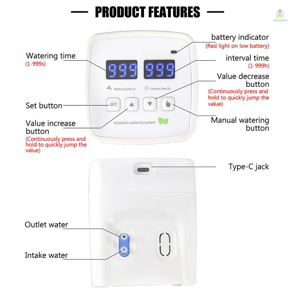 Thiết Bị Tưới Nước Tự Động Thông Minh Cho 10 Chậu Hoa