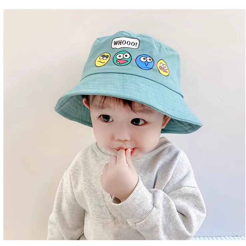KW® Mũ bucket chống nắng có quai đeo dành cho bé họa tiết độc đáo đáng yêu mẫu mới