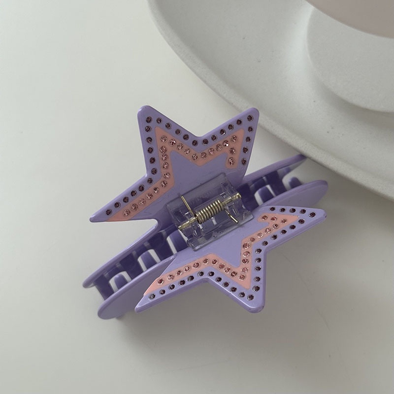Kẹp Tóc Hình Ngôi Sao Năm Cánh Đính Đá Cỡ Lớn Phong Cách Âu Mỹ Cho Nữ