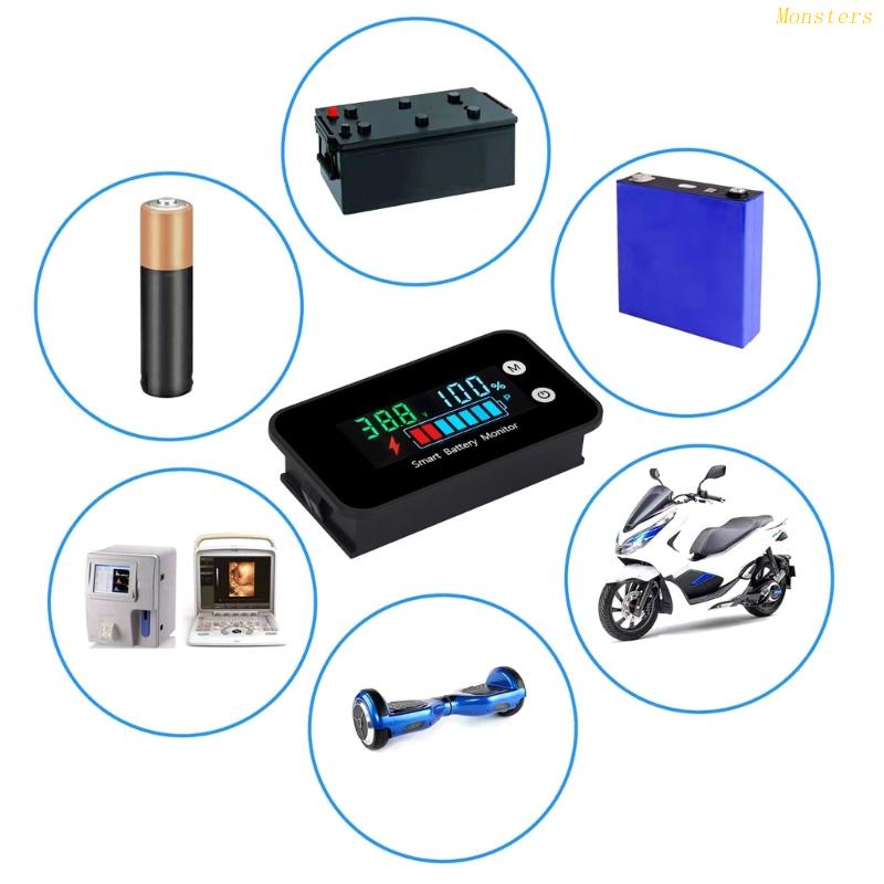 Đồng Hồ Đo Điện Tử Chống Thấm Nước IPX7 12v 24v 36v 48v 60v 72v Chuyên Dụng Cho Xe Hơi