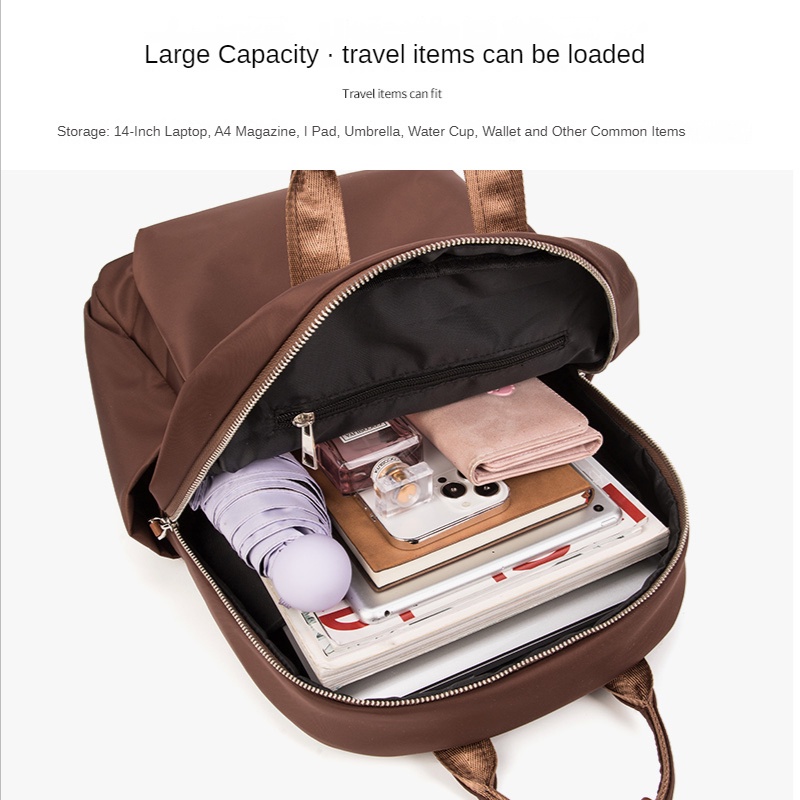 ICONZERO Ba Lô Nữ Ba lô máy tính xách tay 14 inch chống nước thời trang đơn giản phù hợp mọi thứ Balo Nữ