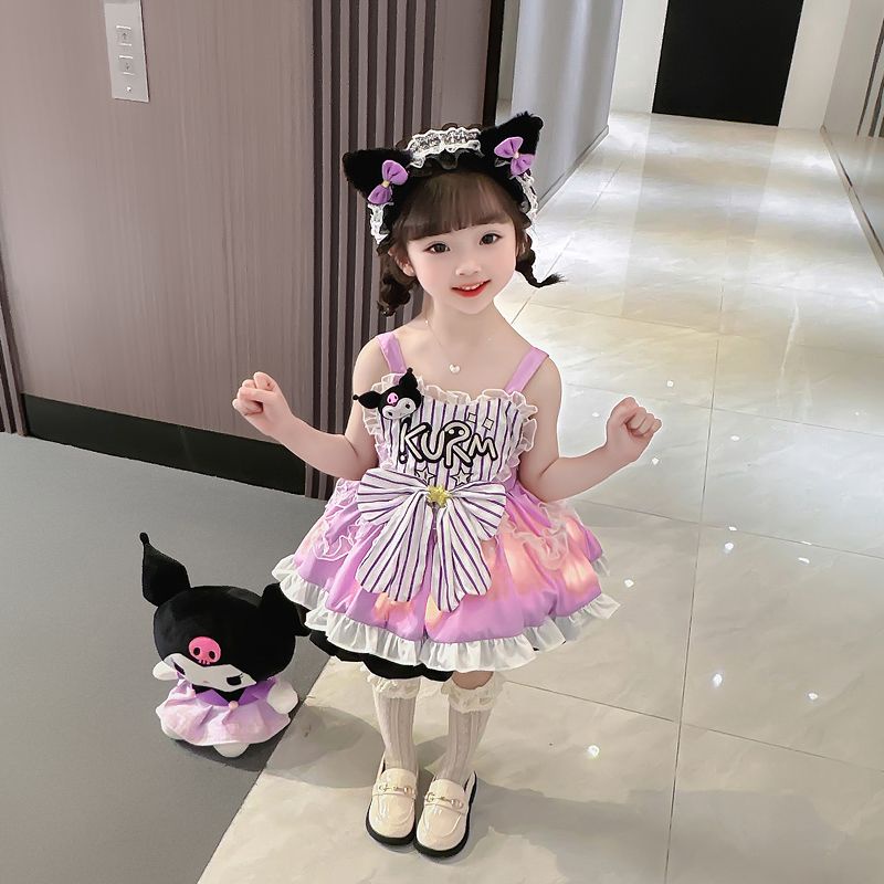 Đầm Hai Dây Mỏng In Hoạt Hình Phong Cách Lolita Xinh Xắn Cho Bé Gái