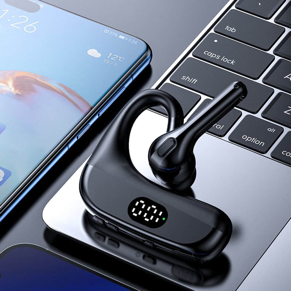 Wireless Earphone LED Display Long Standby Business Wireless Single Headphone