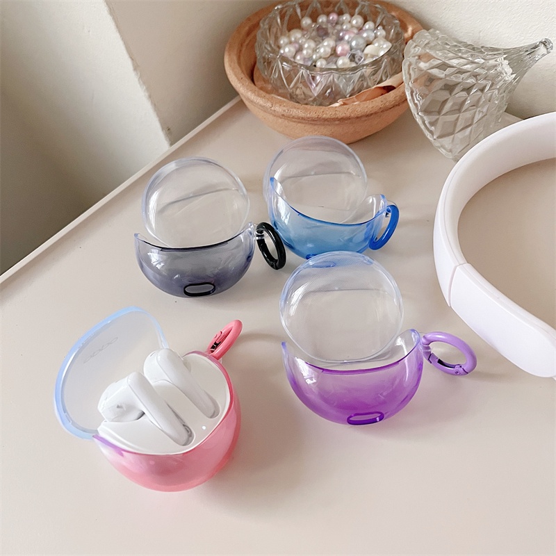 Vỏ màu kẹo Gradient cho OPPO Enco Air 3 Vỏ trong suốt cho OPPO Enco Air 3 Vỏ bảo vệ chống rơi TPU mềm với khóa vòng