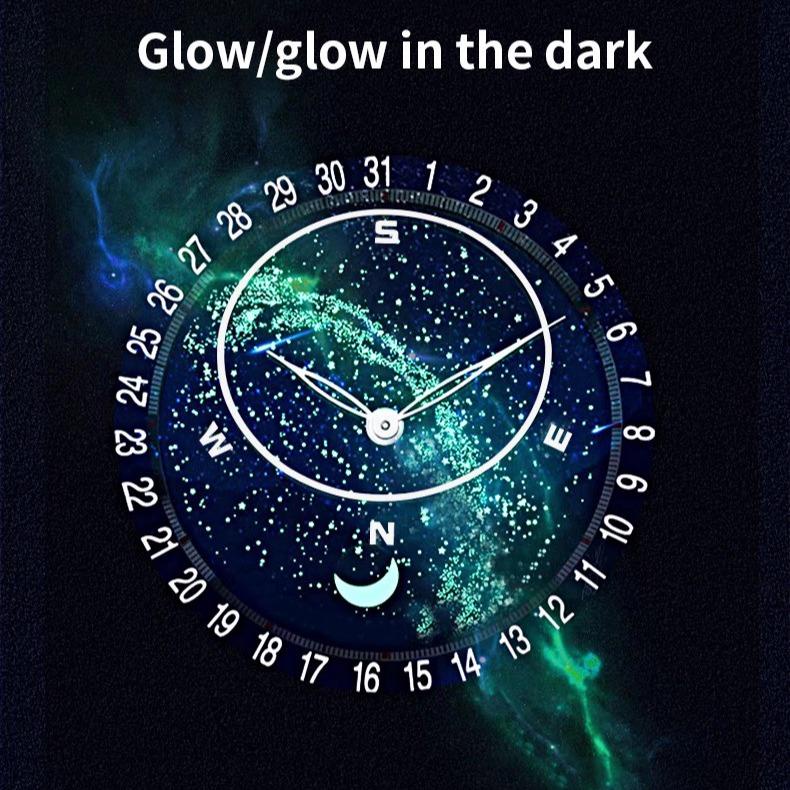 Đồng Hồ Nam BINBOND I13 Mặt Họa Tiết Dãy Ngân Hà Dây Da Siêu Đẹp