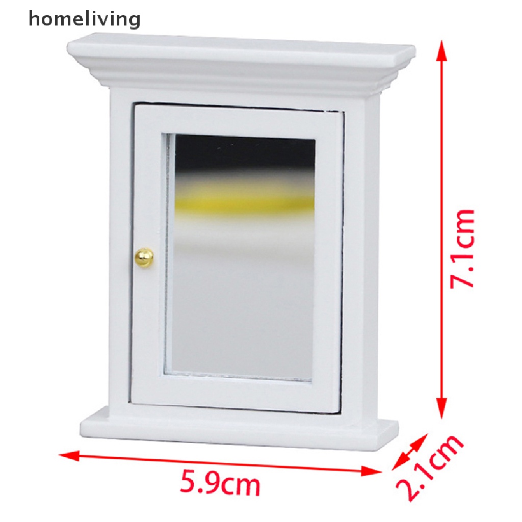 Mô Hình Tủ Quần Áo Trung Hoa Cổ Điển Thu Nhỏ Tỷ Lệ 1 / 12 Kèm Gương Trang Trí Nhà Búp Bê