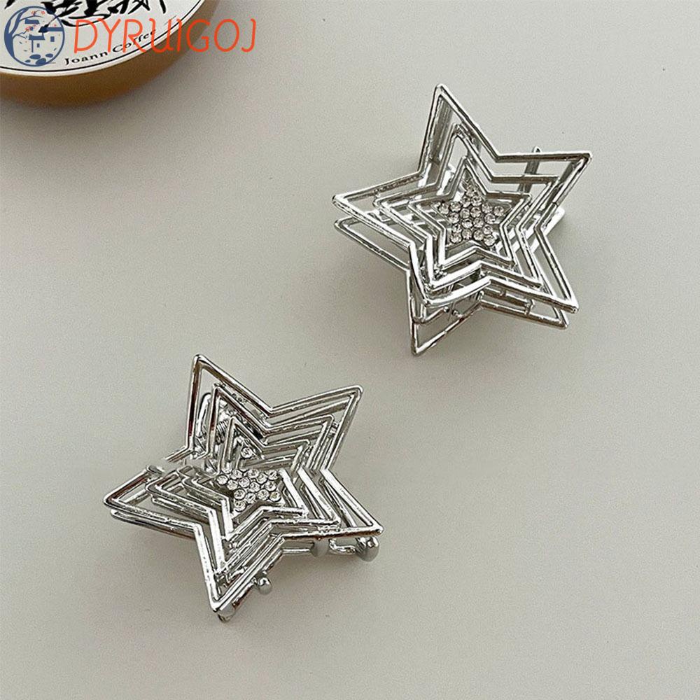 Kẹp Tóc Hình Ngôi Sao Năm Cánh Rỗng Nhiều Lớp Cá Tính Cho Nữ