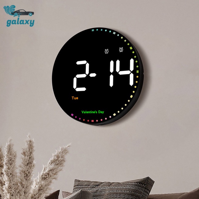 Galaxy Đồng Hồ Led Tròn Kỹ Thuật Số 10-inch 10 Cấp Độ Sáng Kèm Điều Khiển Từ Xa Cho Phòng Khách