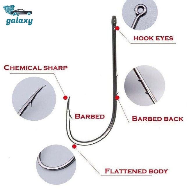 Galaxy Set 100 Lưỡi Câu Cá Bằng Thép Carbon Cao Cấp Kèm Hộp Đựng