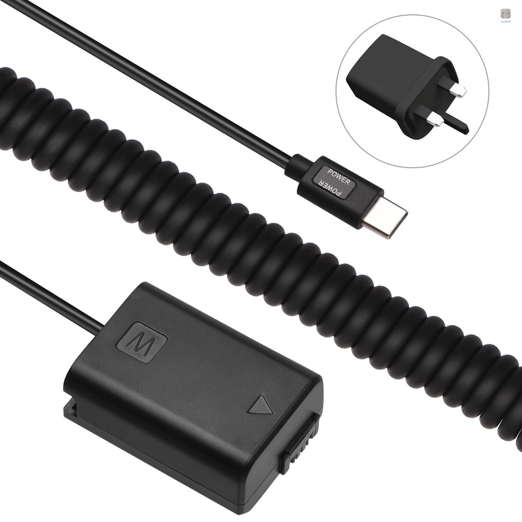 Đầu Nối Pin Andoer Type-C NP-FW50 20W PD Cho Pin A7S2 A7S A7 II R RII A7M2 A6000 A6300 A6500 A7000