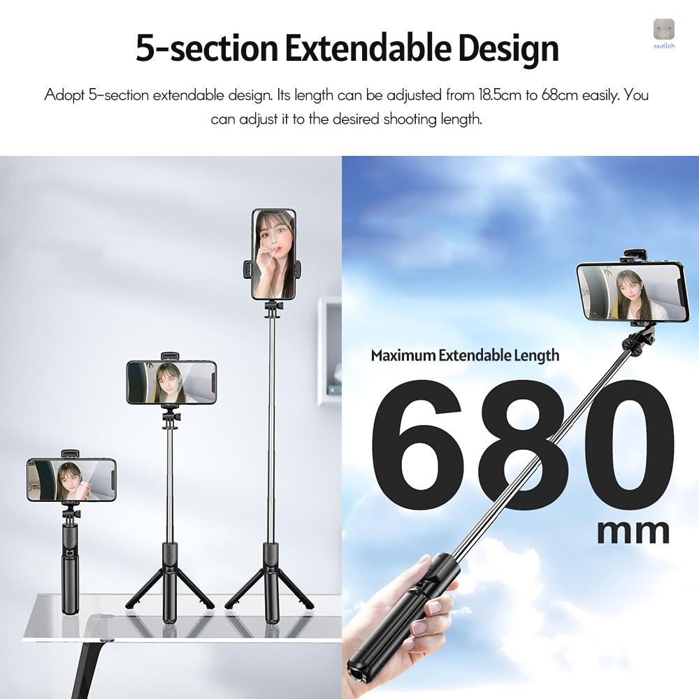 Gậy Tự Sướng 5 Phần Mở Rộng Tích Hợp Gậy Tự Sướng Tích Hợp Gậy Ba Chân Để Bàn Có Điều Khiển BT Tương Thích Với Điện Thoại Huawei Cho Chân Dung Chụp Ảnh