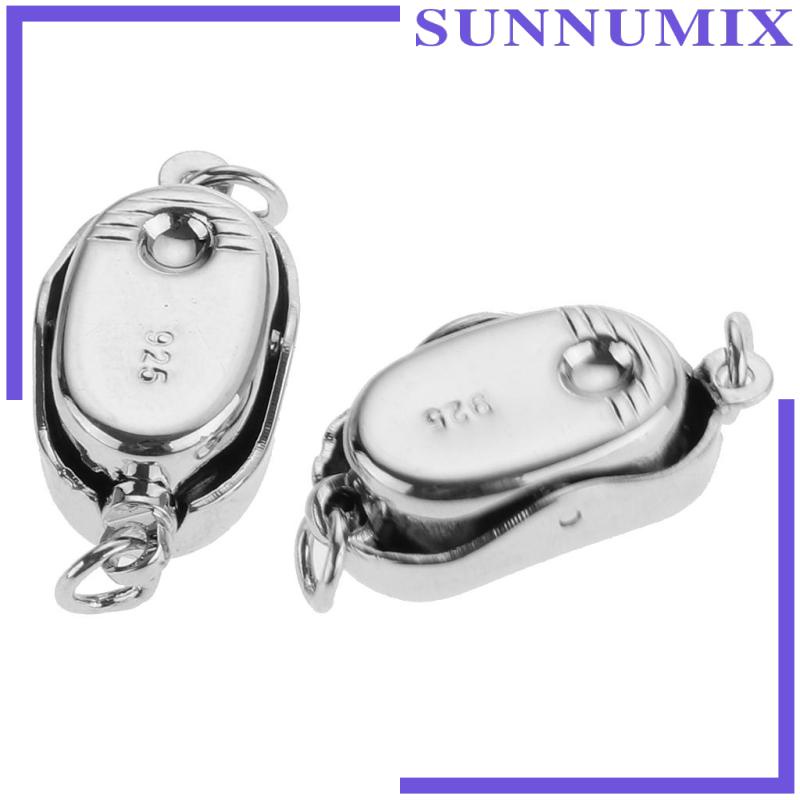 Set 2 Móc Cài Mạ Bạc 925 Dùng Làm Trang Sức Thời Trang