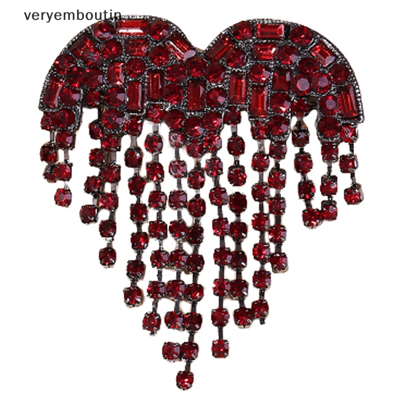 Ghim Cài Áo Hình Trái Tim Đính Đá Cổ Điển Cho Nữ