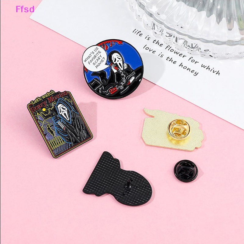 {Ffsd} Ghim Cài Áo Hợp Kim Tráng Men Hình Đầu Lâu Vô Diện Vui Nhộn Thời Trang Punk * Hàng Bán Chạy *