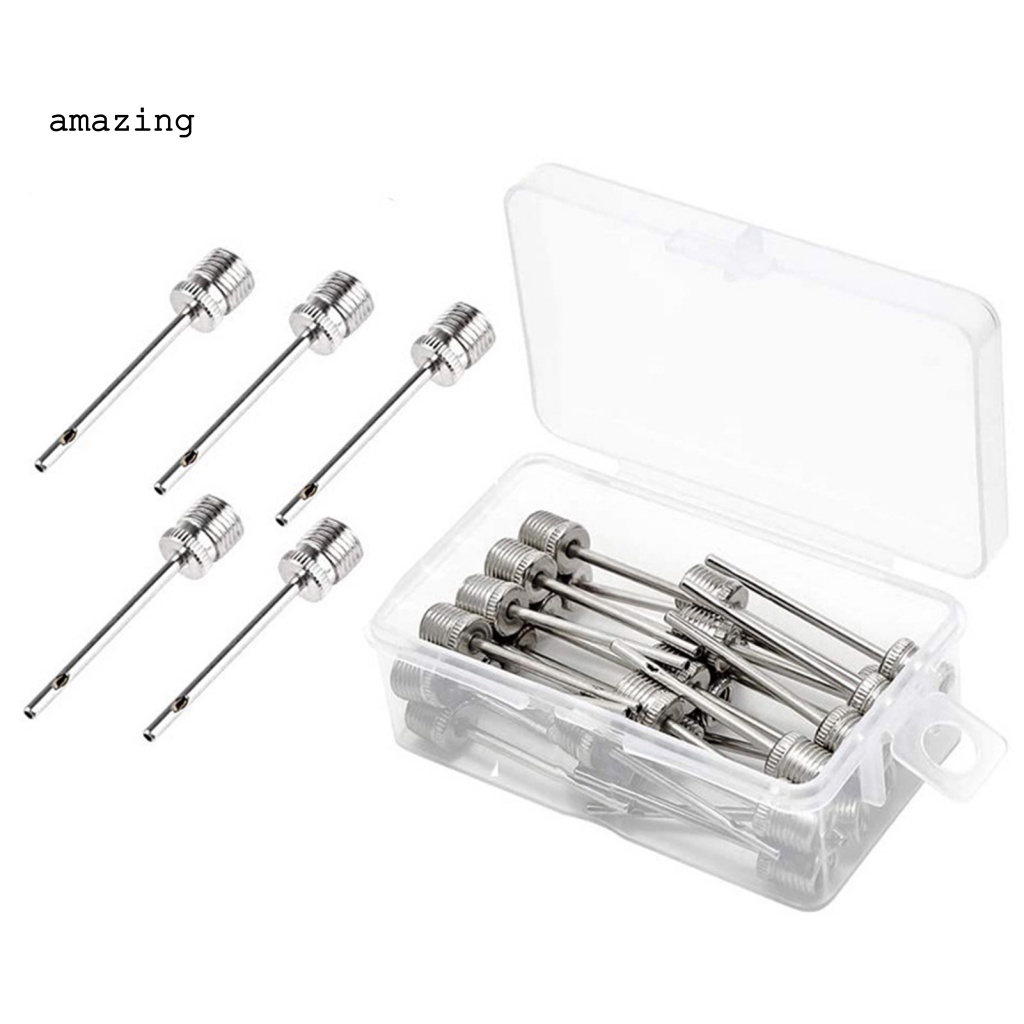 1 Bộ Kim Bơm Hơi Thể Thao Bằng Thép Không Gỉ Kèm Hộp Đựng