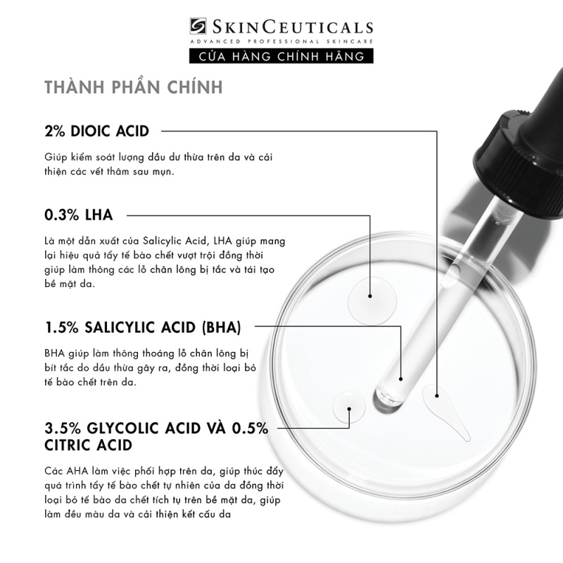 Skinceuticals Blemish + Age Defense giúp kiểm soát bã nhờn và ngăn ngừa hình thành mụn 30ml