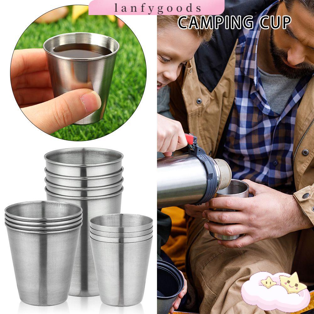 Bộ 4 Cốc Uống Bia / Trà / Cà Phê Bằng Thép Không Gỉ Kèm Hộp Đựng Tiện Dụng Mang Theo Du Lịch