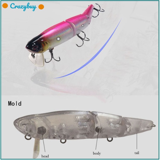 Cr Mồi Giả Câu Cá 3 Khớp Nối Bằng Nhựa Cứng