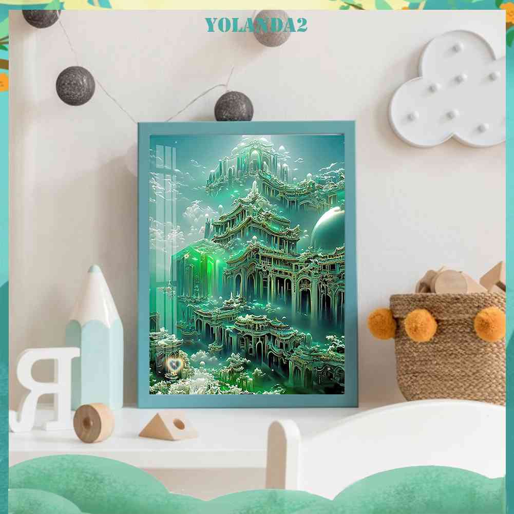 Tranh Đính Đá Kim Cương Toàn Bộ 5D DIY Hình Lâu Đài