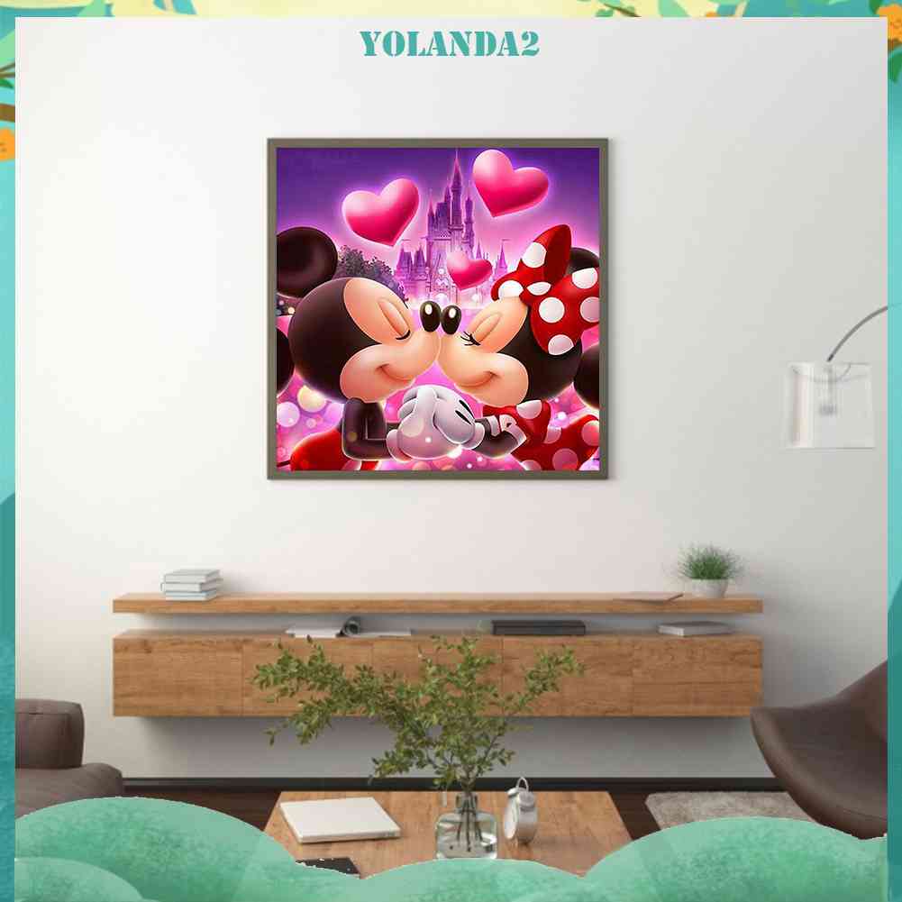 Tranh Đính Đá Kim Cương Toàn Bộ 5D DIY Hình Vẽ Chuột Mickey