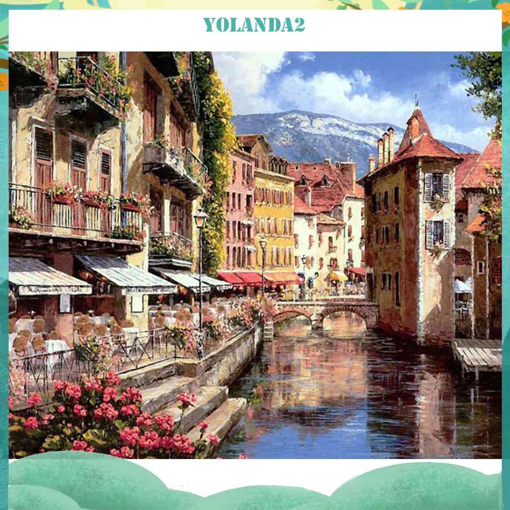 Tranh Đính Đá Kim Cương Toàn Bộ 5D DIY Hình Vẽ Venice Lane