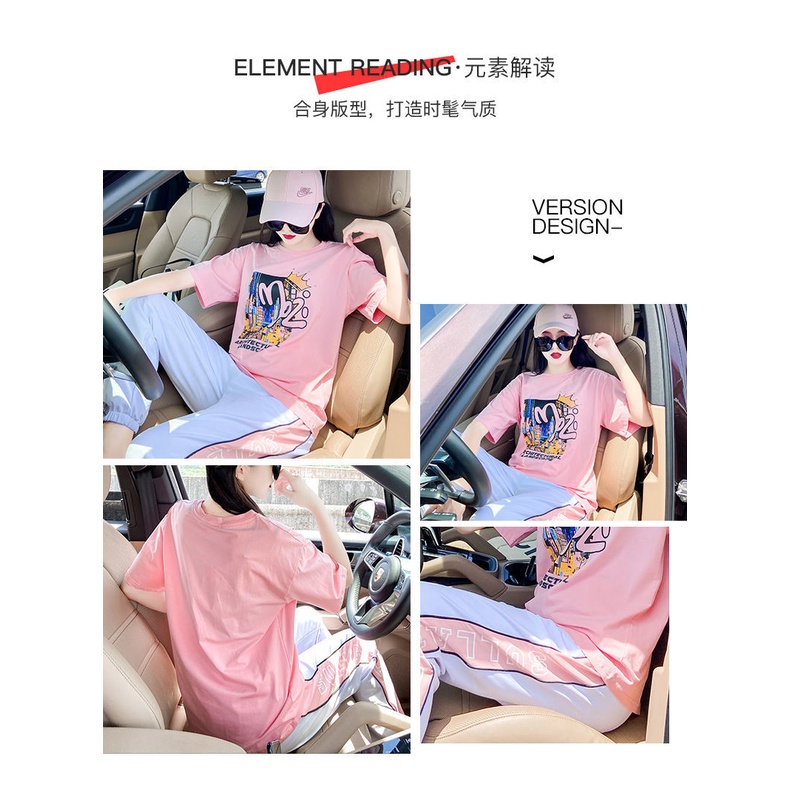 Set Đồ Thể Thao Hai Món Bằng Cotton Nguyên Chất Tay Ngắn Phong Cách Đường Phố Thời Trang Mùa Hè Mới 2023