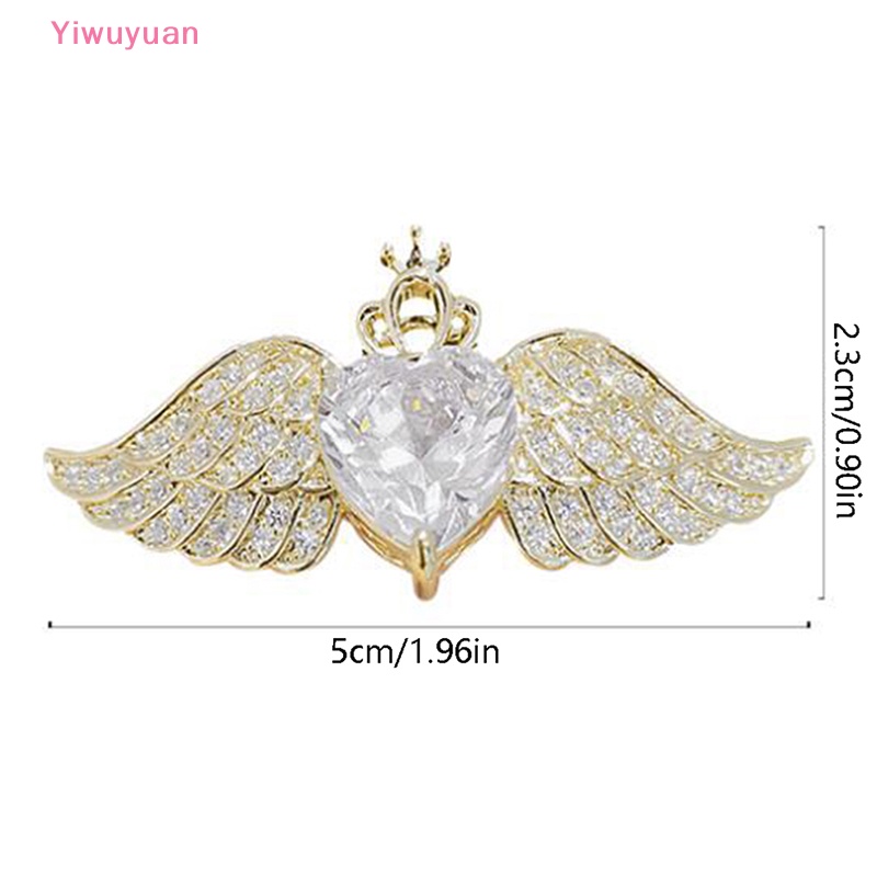 < Yiwuyuan > Ghim Cài Áo Pha Lê Hình Cánh Thiên Thần Nhỏ Tươi Mới Phù Hợp Với Tất Cả Các Trâm Cài Áo Khoác Túi X