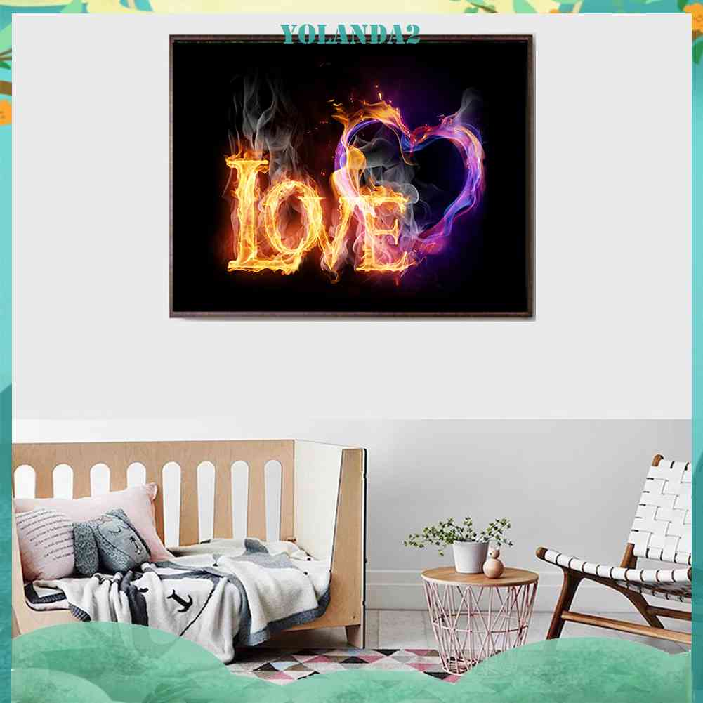 Bộ Tranh Đính Đá Tự Làm 5D DIY Hình Trái Tim Xinh Xắn