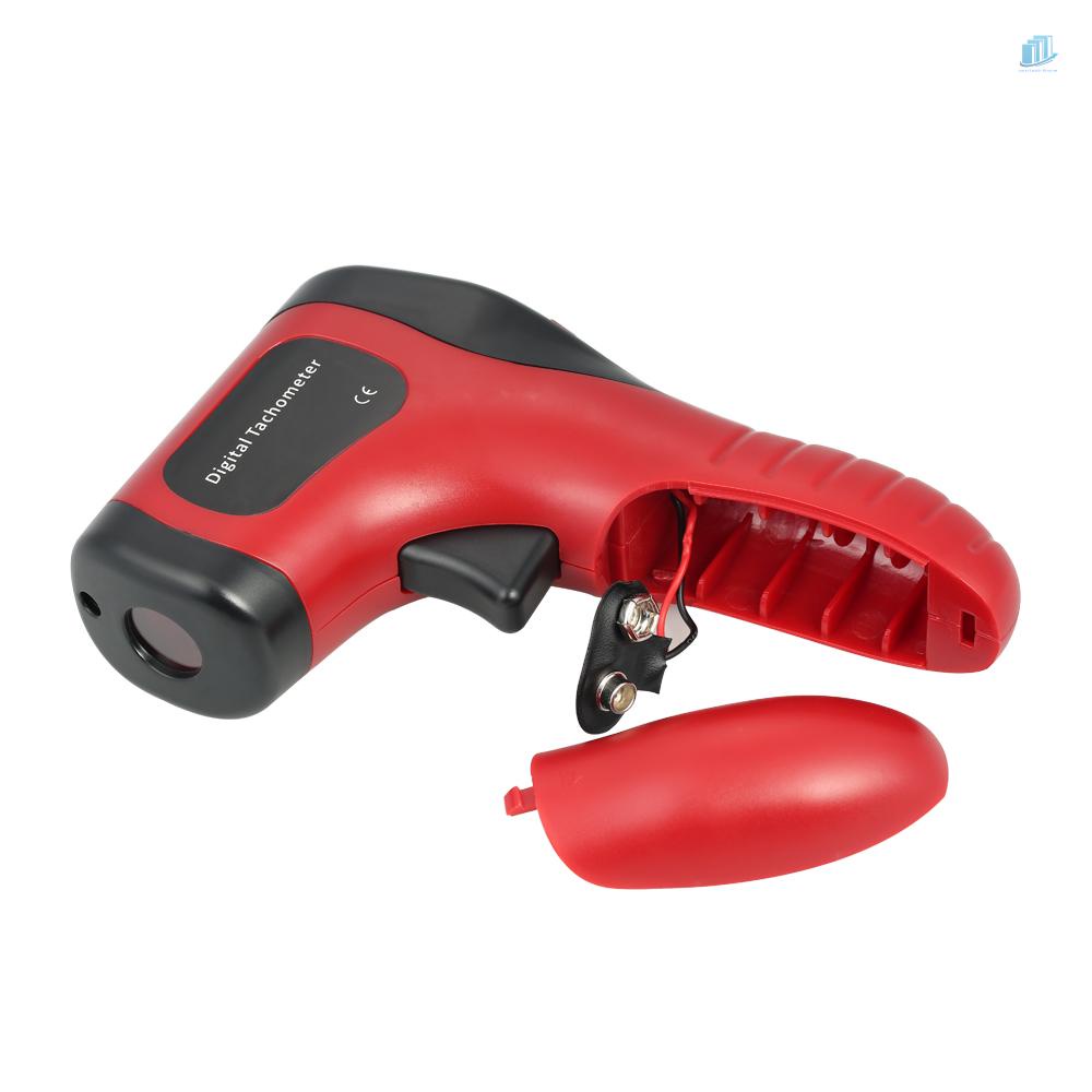 Đồng Hồ Đo Tốc Độ Điện Tử Laser Màn Hình LCD Kỹ Thuật Số Không Tiếp Xúc Phạm Vi 2.5-9999Rpm Kèm 1 Cuộn Băng Phản Quang