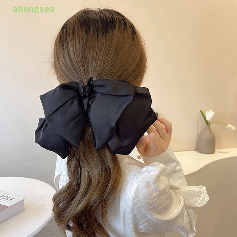 Kẹp Tóc Hình Nơ Lớn Phong Cách Retro Cho Nữ