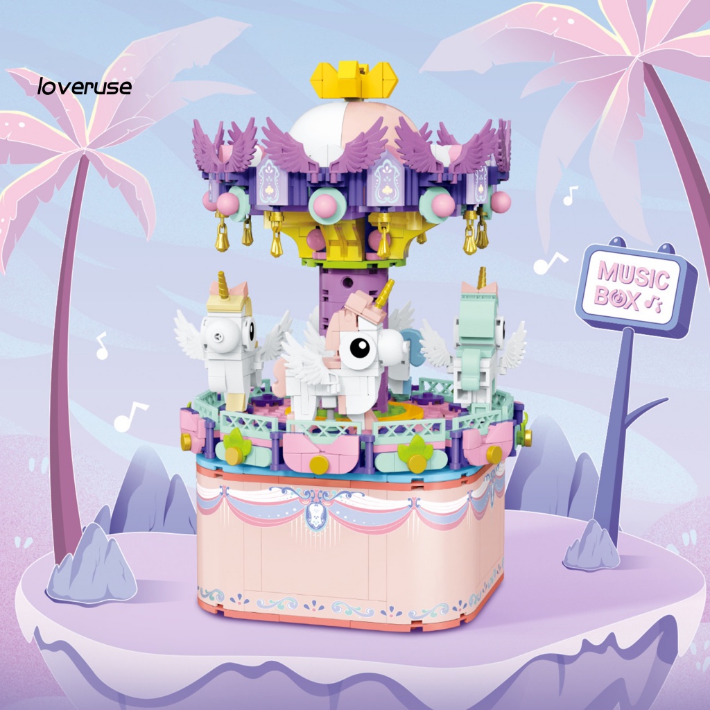 1 Hộp Đồ Chơi Lắp Ráp Vòng Quay Ngựa Gỗ Dễ Thương Cho Bé