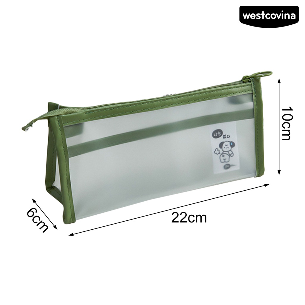 [COD]♪Bóp Viết EVA Trong Suốt Hai Lớp Có Dây Kéo Dung Tích Lớn Chống Thấm Nước