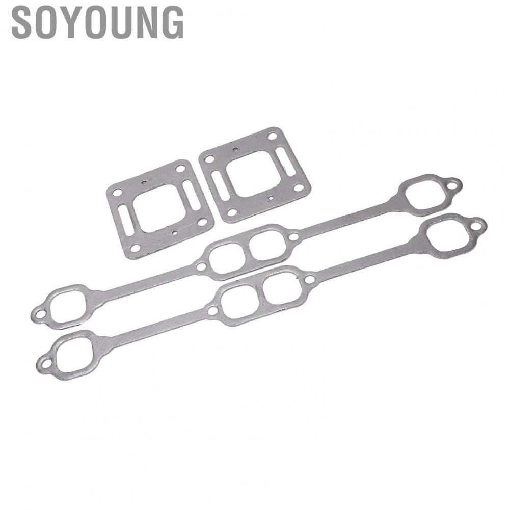 Soyoung Exhaust Gasket Manifold  Easy Operation 4 PCS Sealed Engine Exhaust Gasket Manifold  for Engine