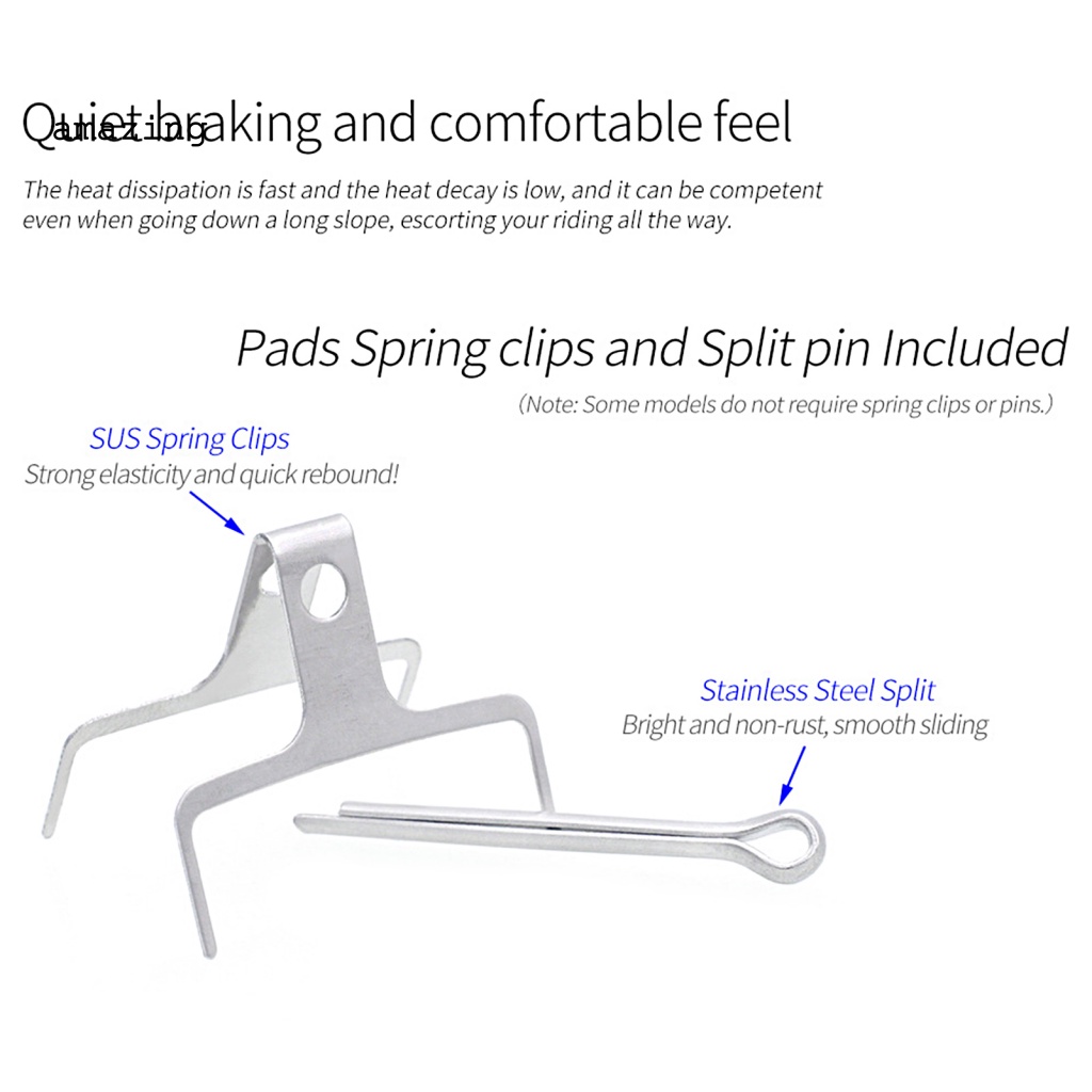 Set 2 Đệm Phanh Xe Đạp Bằng Gốm Chống Rách Không Gây Tiếng Ồn