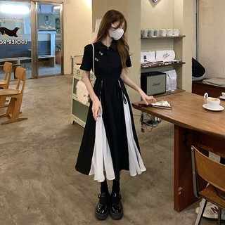 Váy sườn xám cải tiến mới,Váy dài mỏng màu đen kiểu Trung Quốc,Bộ váy bãi biển mùa hè 2023 lỏng lẻo đầm dự tiệc