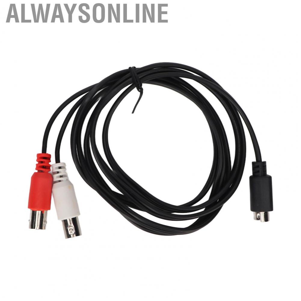 Alwaysonline MINI DIN 4 Pin to 2 BNC Cable Flexible 4PIN Male 2BNC Female Y Splitter Video Adapter 4.9ft cable audio