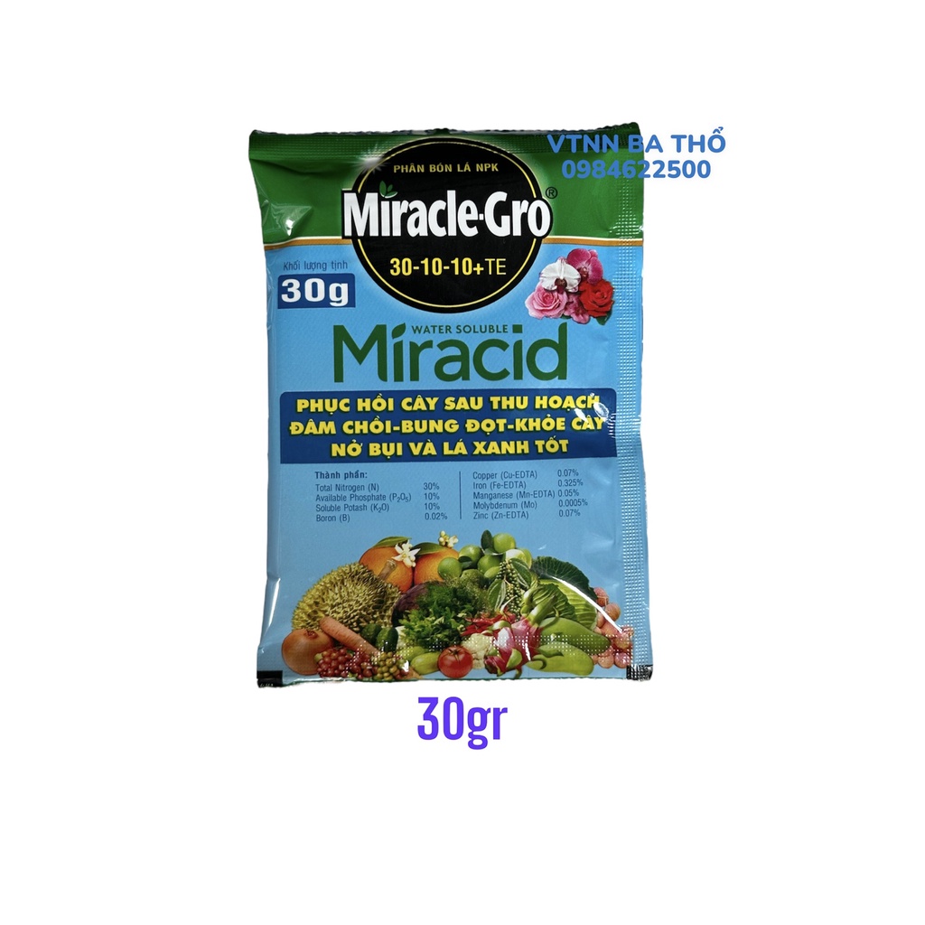 Phân Bón Lá Miracle Gro 30.10.10+TE 30gr (gói)