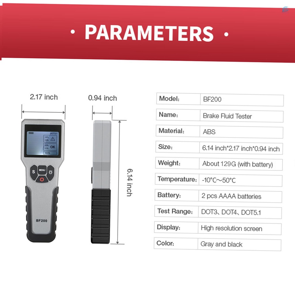 Thiết Bị Kiểm Tra Chất Lỏng Phanh Xe Thông Minh Có Màn Hình LCD Cho Xe Hơi DOT3 DOT4 DOT5