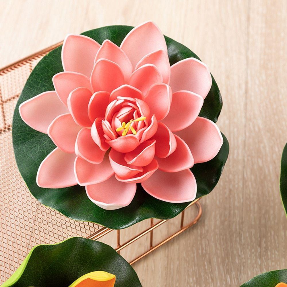 Đài Hoa Sen Giả Nổi Phong Cảnh Vintage Sống Động Trang Trí Nhà Cửa