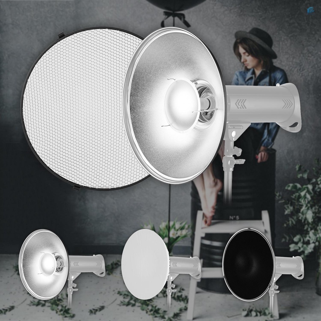 ANDOER Đèn Flash Ánh Sáng Trắng Tiêu Chuẩn 41cm / 16in Với Lưới Phản Quang Gắn Nơ Cho Chân Dung Nhiếp Ảnh