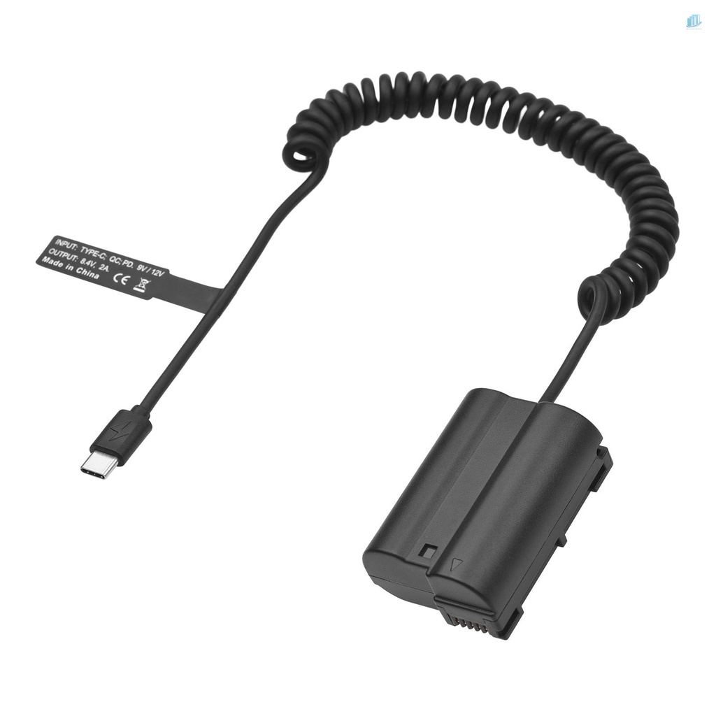 Đầu Nối Pin Andoer EN-EL15 USB-C MH-25 Với Cáp Nguồn USB Type-C Cho Z7 Z6 D800 D850 D810 D7200 D7100