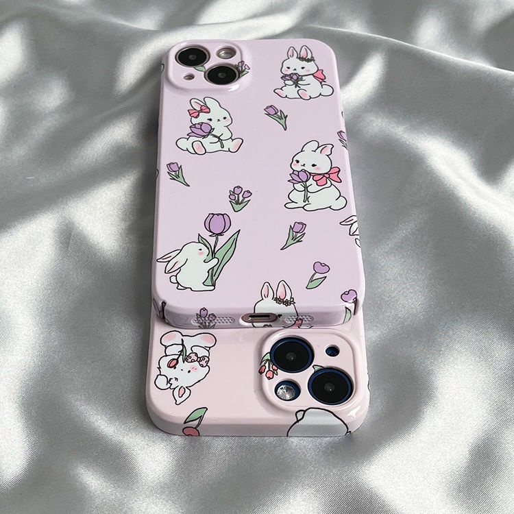 Vỏ Cứng Phim Dán Hoa Tulip111314Ốp Điện Thoại Họa Tiết Thỏ Đáng Yêu Cho Apple Iphone 14Xs