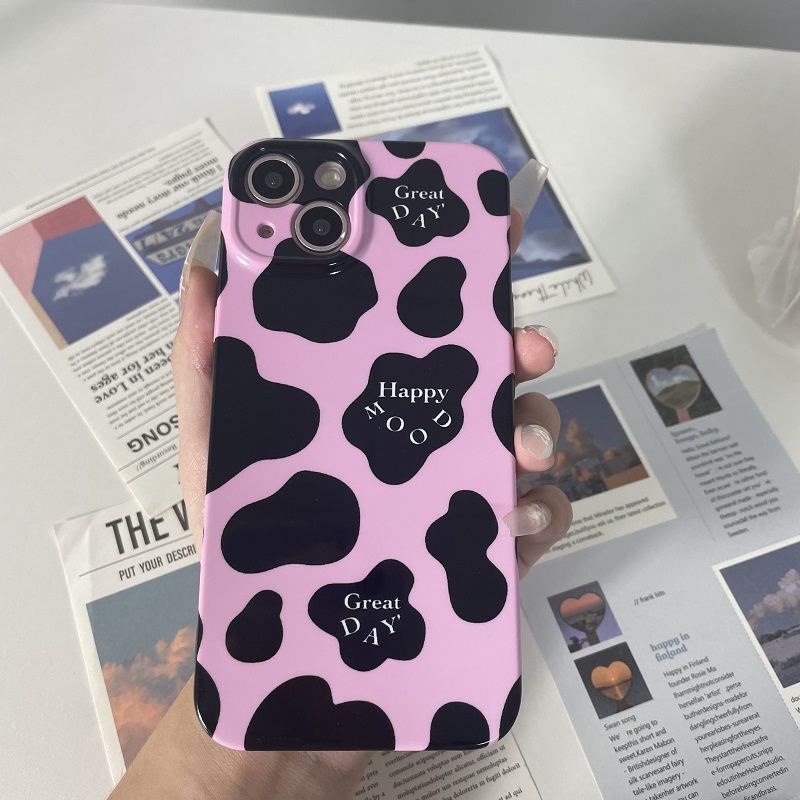 Ốp Điện Thoại Màu Hồng Họa Tiết Hoạt Hình Dễ Thương Cho Apple Promax1411ins 12 / Film 13 MC3E