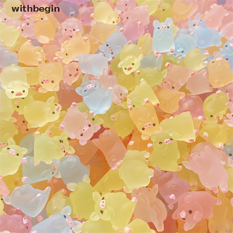 Bộ 10 Chú Heo Bằng Nhựa Resin Dễ Thương Dùng Trang Trí Sổ Tay / Điện Thoại DIY