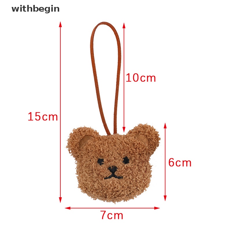 Móc Khóa Hình Chú Gấu Nhồi Bông Dễ Thương Dùng Trang Trí Tên Trẻ Em