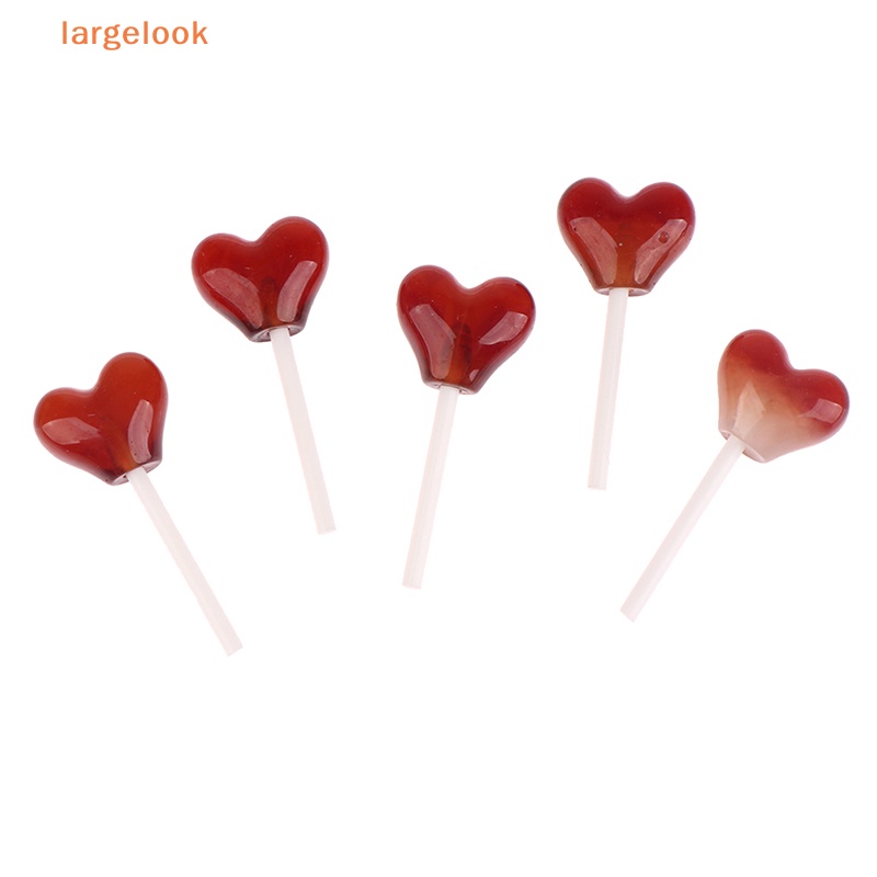 Bộ 10 Kẹo Mút Trái Tim Nhiều Màu Sắc Bằng Nhựa Resin Dùng Làm Đồ Thủ Công / Sổ