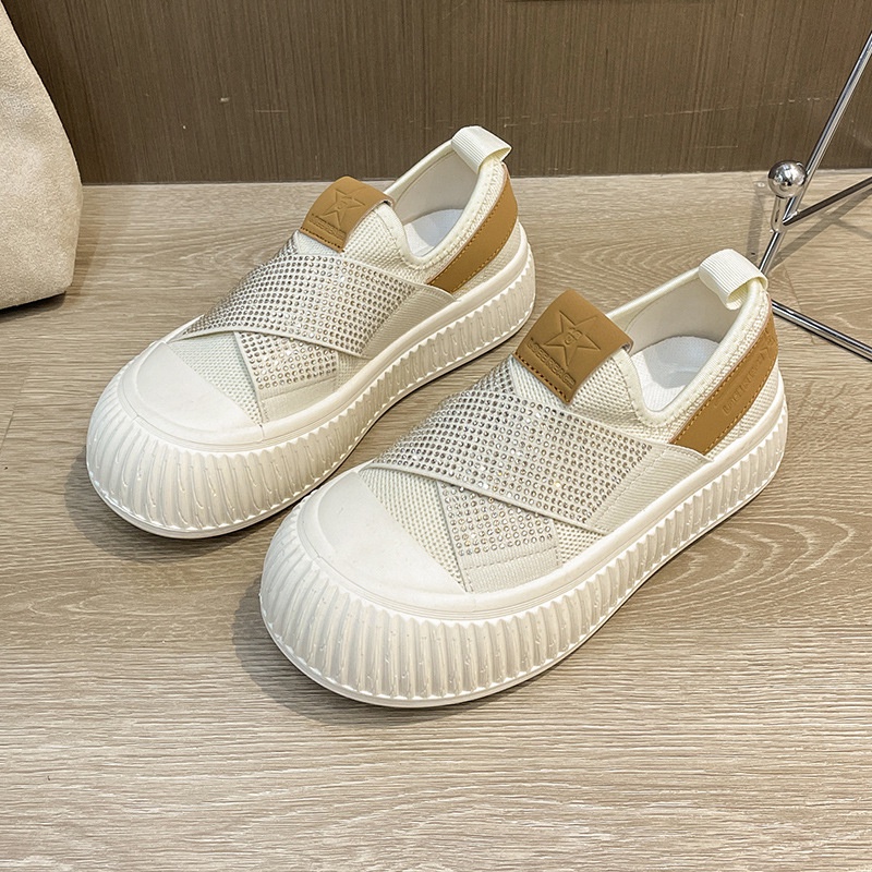 Giày Lười Đế Dày Đính Đá Thoáng Khí Thời Trang Cho Nữ-AA0335