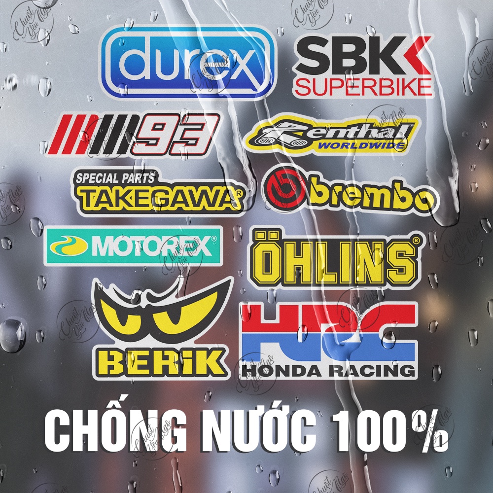 [1-12] Combo 120 sticker không trùng hình dán decal tem xe logo trang trí xe máy laptop South Vietna