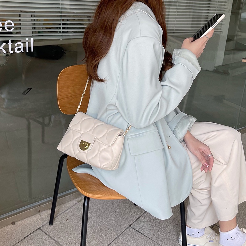 Ielgy Túi Đeo Chéo Hình Vuông Nhỏ Kết Cấu Ngọc Trai Kiểu Dáng Đơn Giản Cho Nữ