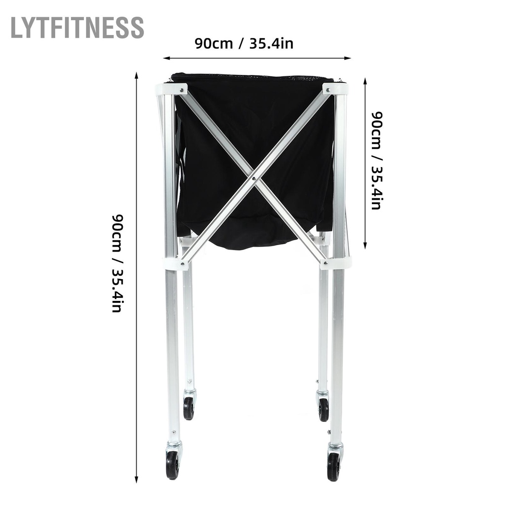 LYTFitness Có Thể Gập Lại Bóng Tennis Phễu Rổ Xe Đẩy Hợp Kim Nhôm Nhẹ Bánh Cho